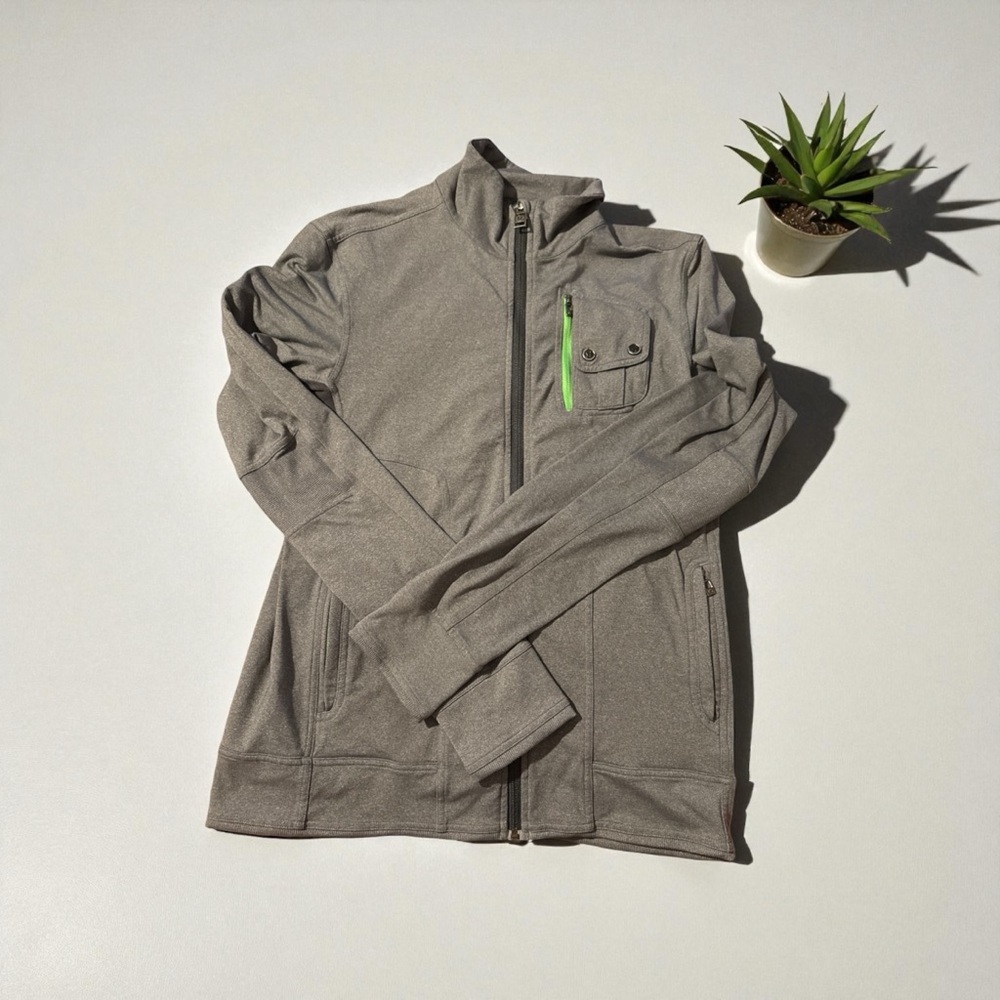 Lululemon Gray Vent Tech Full Zip Jacket Men's Size Medium Magnetic Pocket